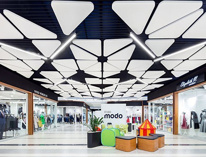 廣西商場(chǎng)吸音隔音材料玻纖天花案例