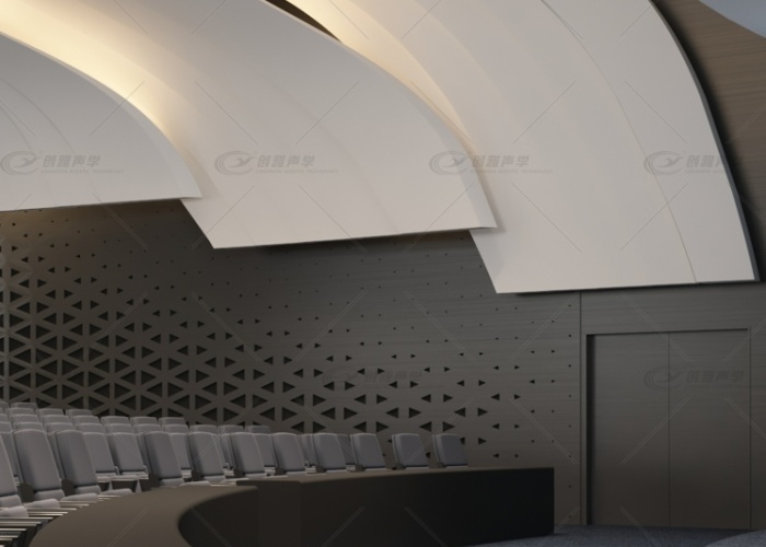 現(xiàn)代學術報告廳流線型無縫吸聲天花